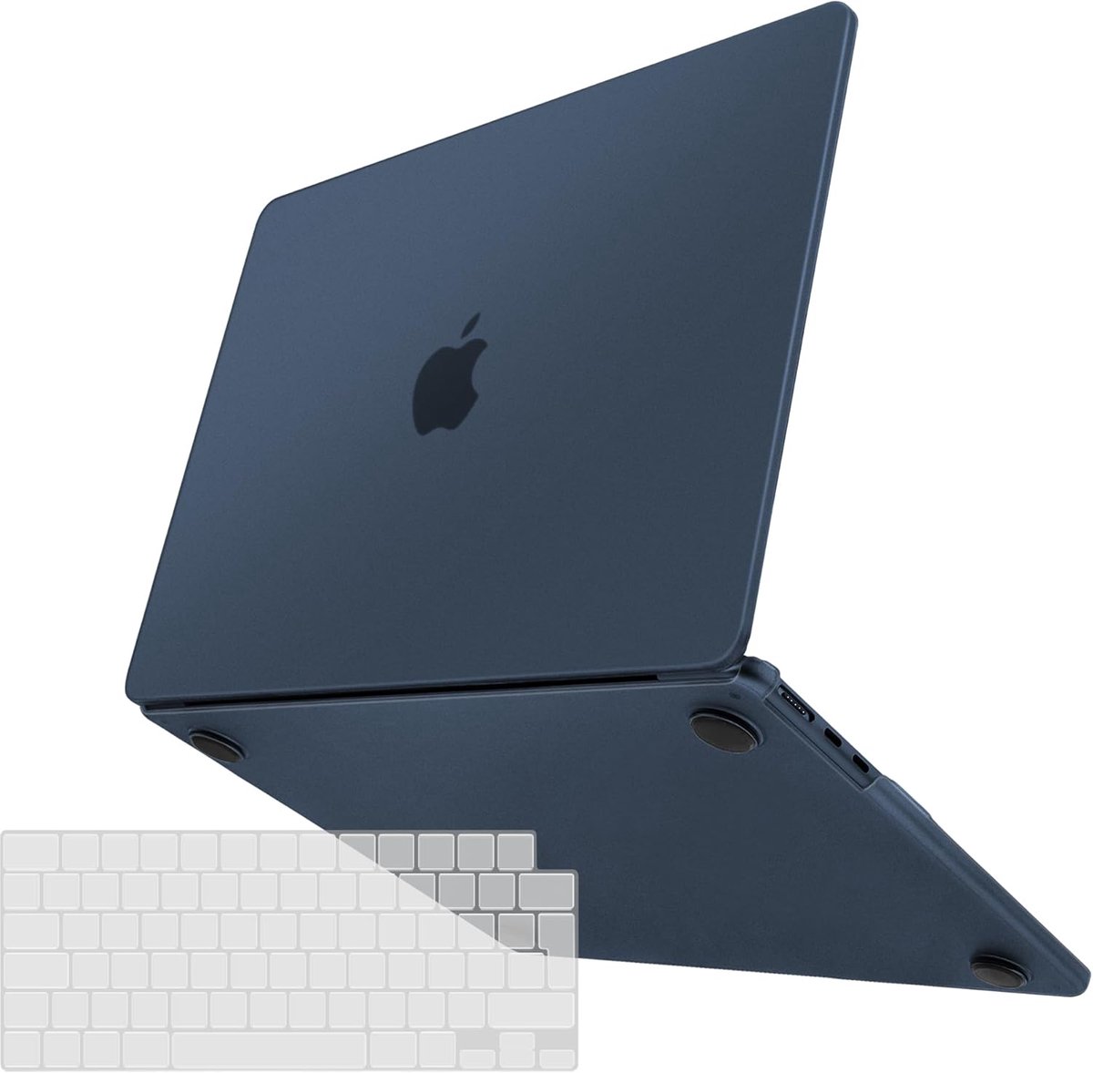 SnelShoppen - Premium Ultra-dunne Hard Shell Case voor MacBook Air M4 M3 M2 13.6 inch 2022 2024 2025 - Matte Middernacht Blauw met TPU Toetsenbordbesc