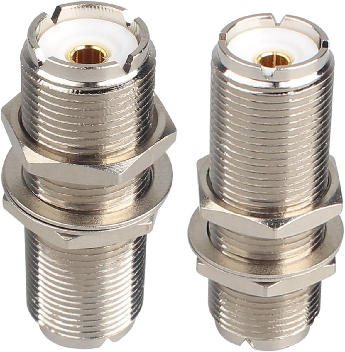 2PCS SO239 PL259 Shot UHF Female to UHF Female Adapter Low Loss RF Coaxial Connector Compatible with Ham Radio Router - ShopVlot