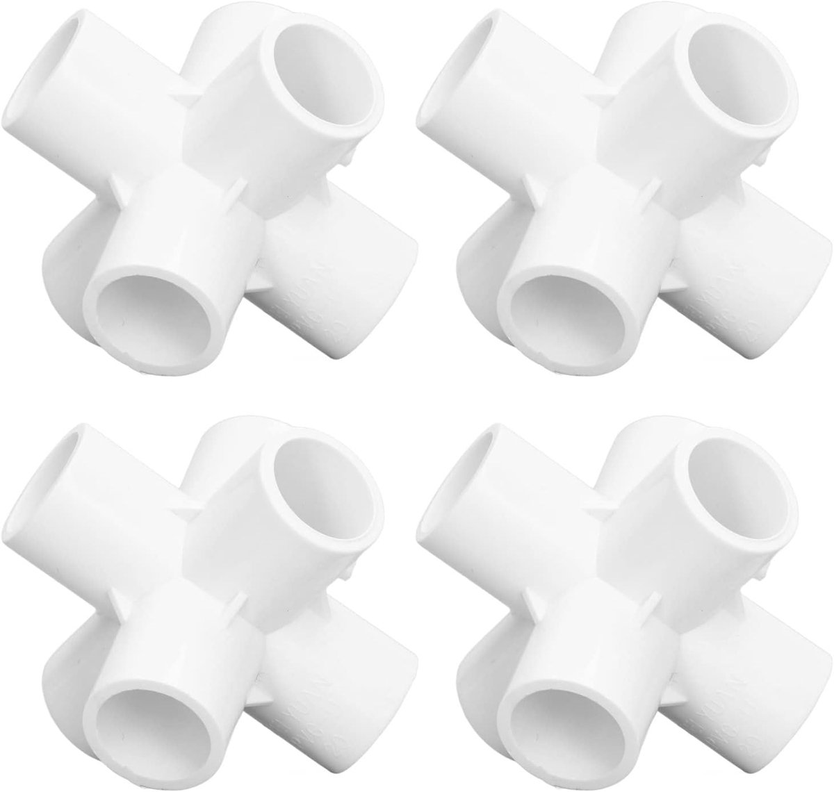 SnelShoppen - 10 Stuks 6-Weg PVC Buiskoppelingen Elbow Fittingen 20mm Binnen Diameter Wit - Verbindingen voor Waterleidingen, Meubels, Tuinen en Kasse