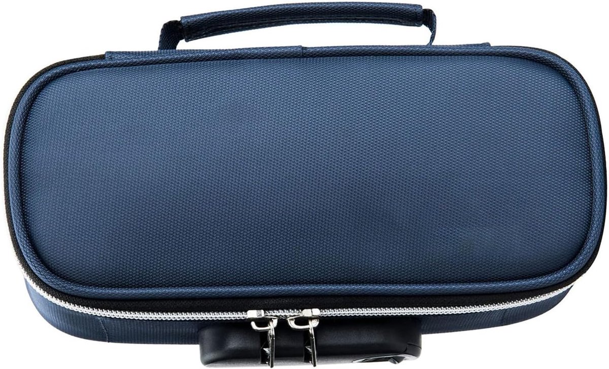 SnelShoppen - Lockable Canvas Etui met Sluiting, Ruime Opbergruimte, Minimalistisch Ontwerp met Handige Handgreep voor Middelbare Scholieren, Juweelbl