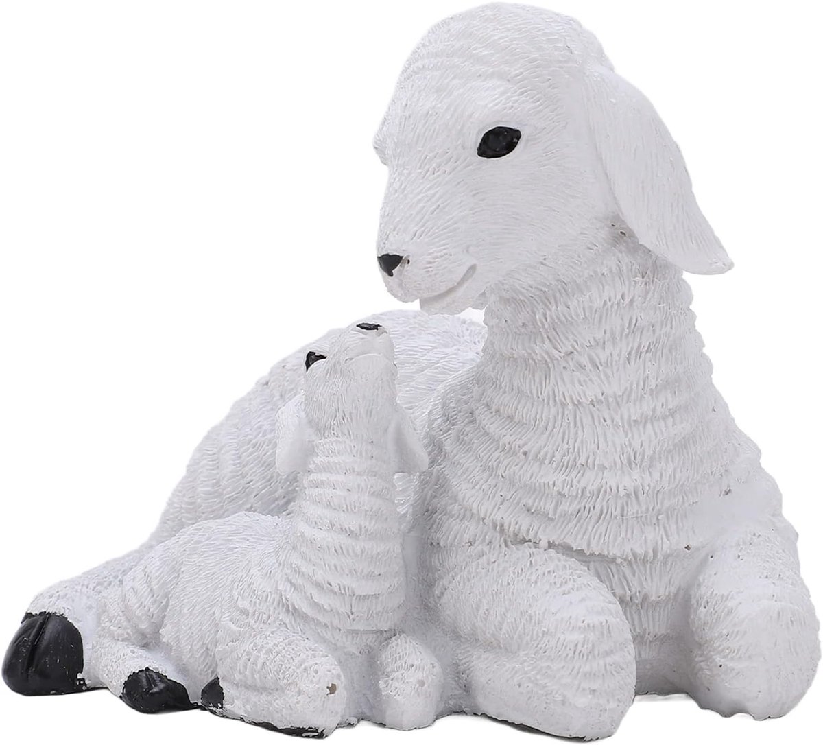 Sheep Figurines Rustic Style Weathered Look Made Of Resin Material Decorative White Lamb Ornament For Farm Themed - ShopVlot