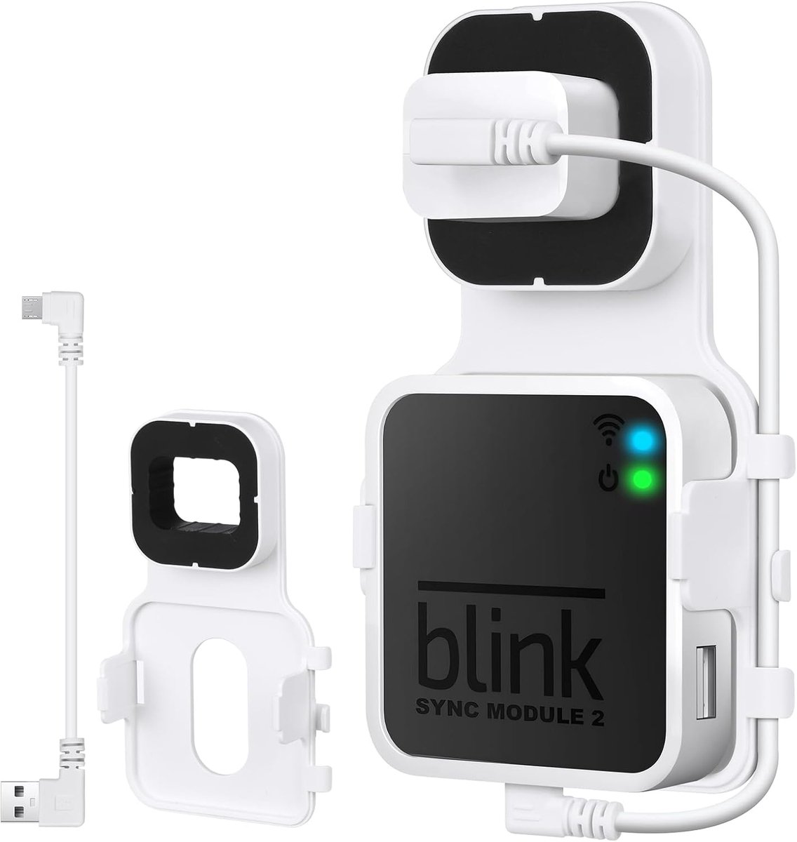 SnelShoppen - Wandbeugel voor Blink Sync Module en Wandcamera, Stekkerbevestiging voor Wi-Fi Hub en Beveiligingscamera, Inclusief USB Kabel, Geschikt