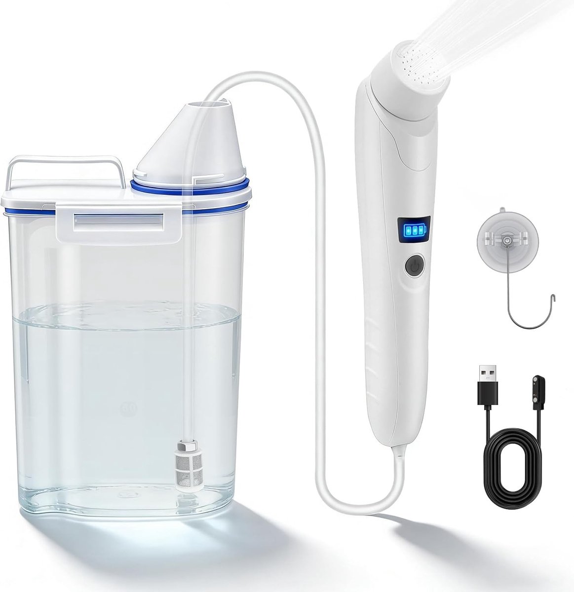 Draagbare elektrische bidet met 3L watertank voor toiletgebruik, kamperen en buitenactiviteiten
