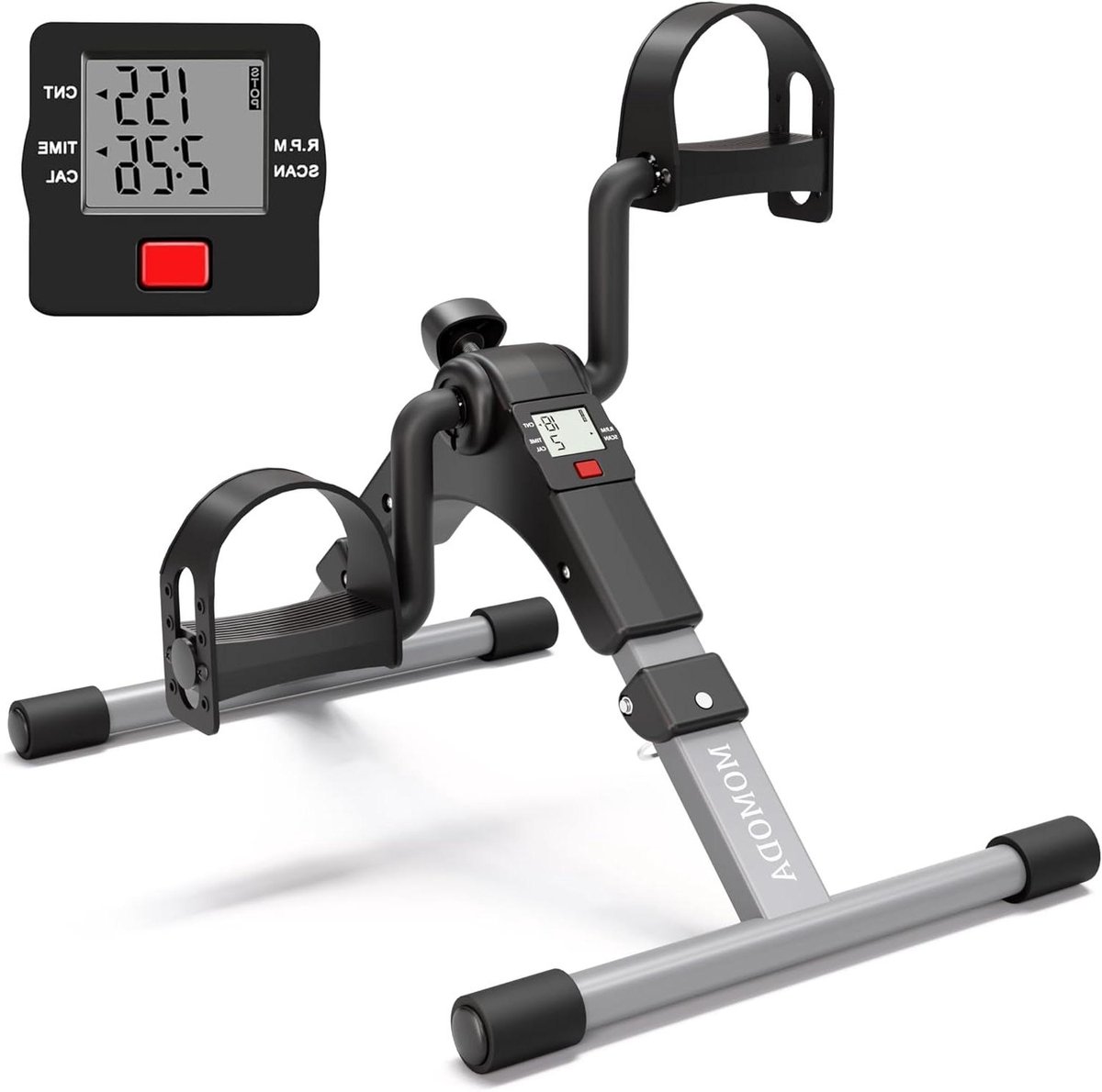 Mini Hometrainer - Fiets Trainer - Arm Been Training - Opvouwbaar Ontwerp - Compact Lichtgewicht - Zwart Grijs
