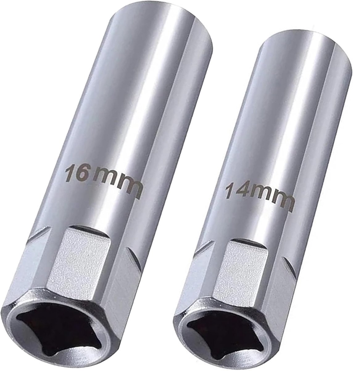 SnelShoppen - Bougiekrachtsleutel Set 16 mm en 14 mm - Hoogwaardige Stalen Bougiekappen - Multifunctioneel voor Auto Onderhoud - Duurzaam en Sterk