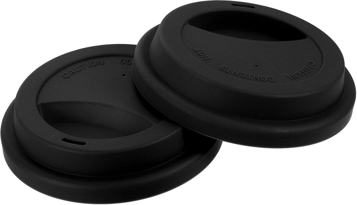 SnelShoppen - 2 Stuks Silicone Beker Lids, Herbruikbare Deksel voor Koffiekoppen, Keramisch of Glas, Antiverspreiding, Duurzame Beker Covers, Zwart