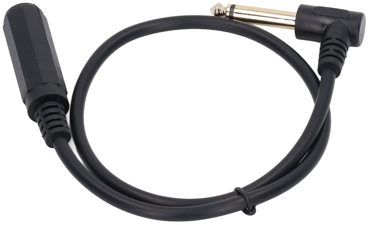 SnelShoppen - Audio Verlengkabel 0,5M 1/4 Inch 6.35mm Male naar Female Stereo Audio Kabel, Mono Hoekige Stereo Jack Kabel, HiFi Geluid Stereo Verlengk