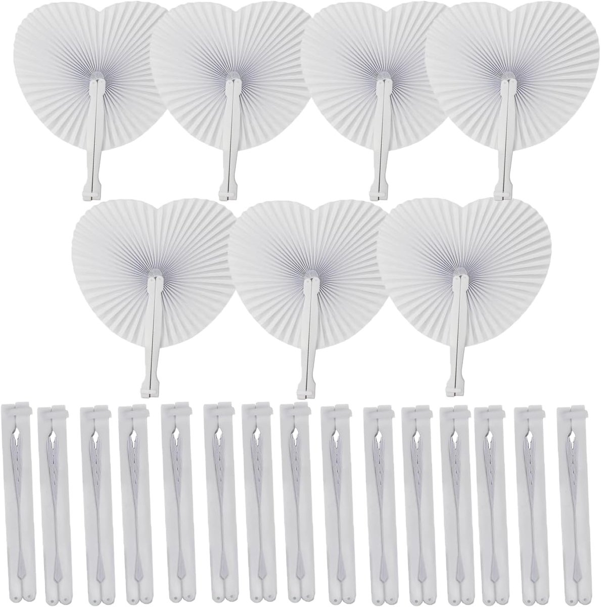 SnelShoppen - 40 Stuks Handfans Papierfans voor Bruiloft Gasten Vouwfans Handheld Decoraties Huwelijksfeest Bachelorette Party DIY Wanddecoratie
