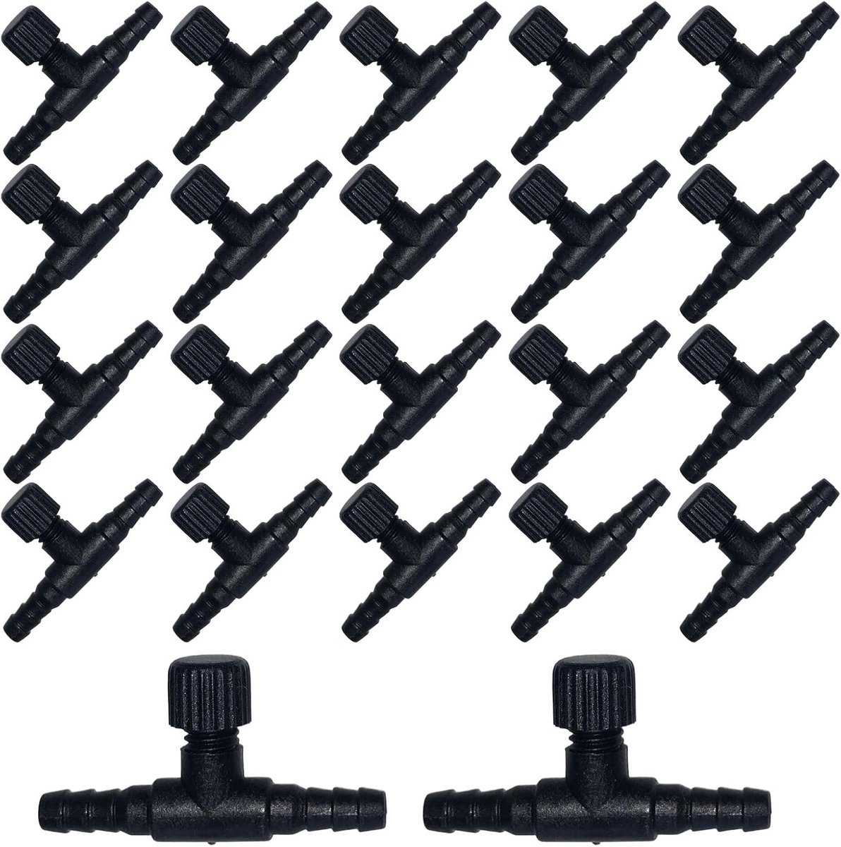 Aquarium luchtregelkleppen 20 stuks - T-vormig - Plastic - Nauwkeurige luchtstroomregeling - ShopVlot