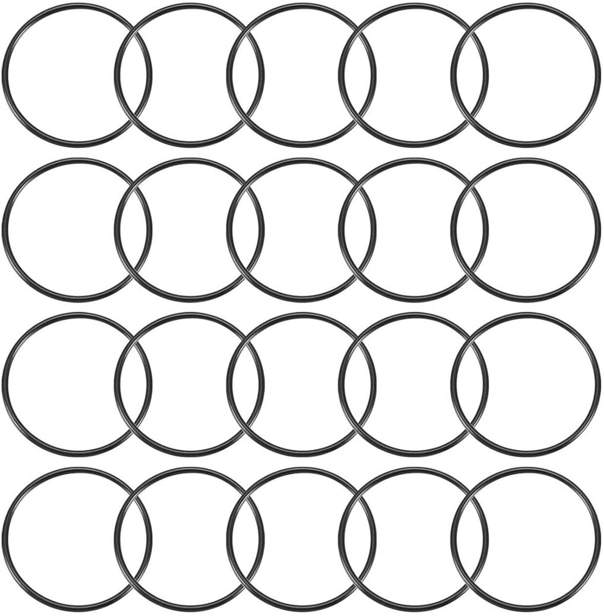 SnelShoppen - Pack van 20 Nitril Rubber O-Ringen, 37 mm Buitenmaat, 30 mm Binnenmaat, 3.5 mm Breed, Rubber Washers, Spacers, Afsluitringen, Kit, Metal