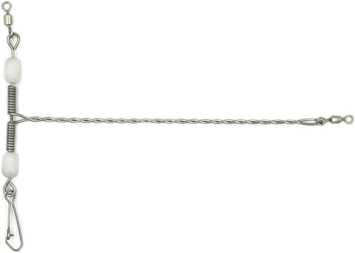 Stainless Steel Vissen Aas met Snap Mechanisme en Luminous Glow Parels - 10 Stuks voor Effectief Vissen