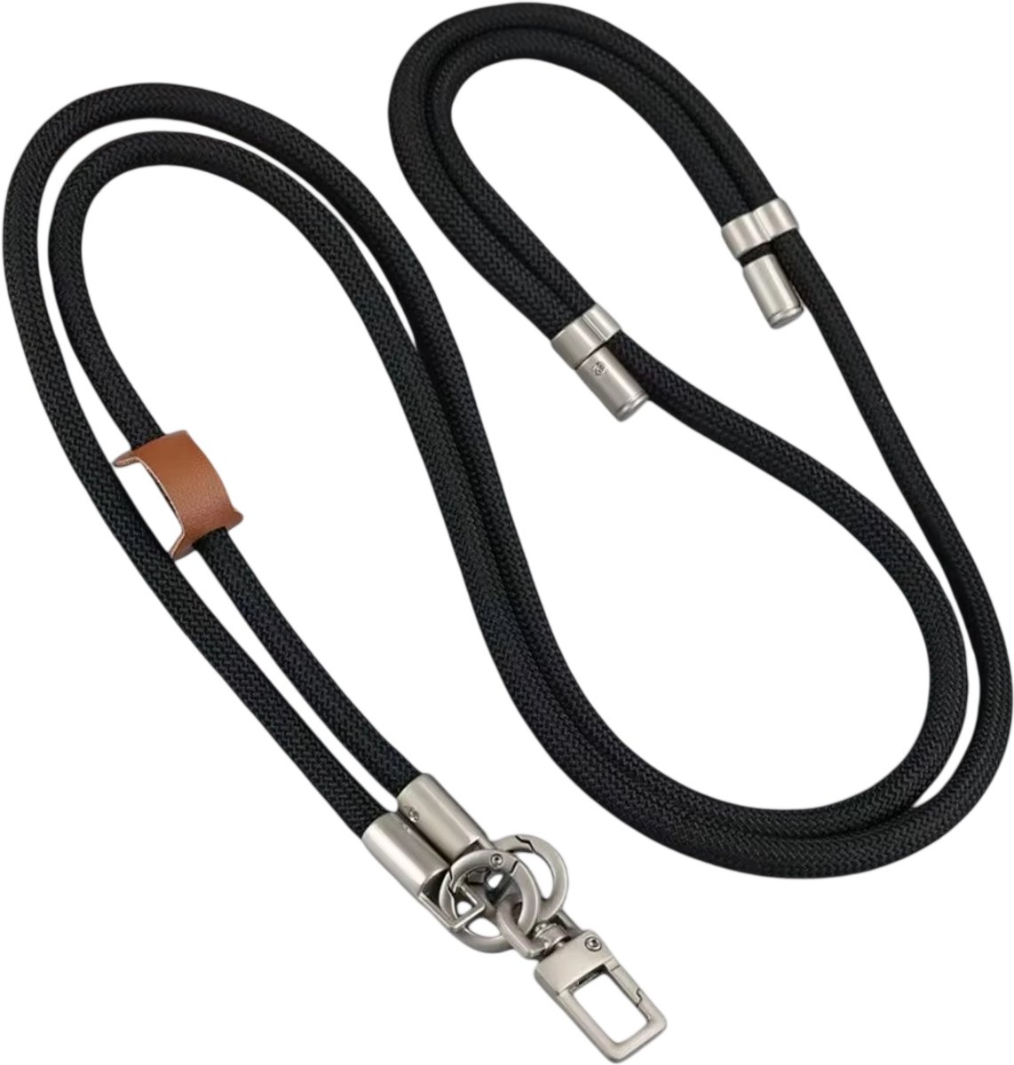 Multifunctionele Telefoonkoord Crossbody Riem – Verstelbare Nekriem voor Mobiele Telefoon, Smartphone Schouderband, Telefoonhouder Koord, ID-Koord en Reisaccessoire - Zwart