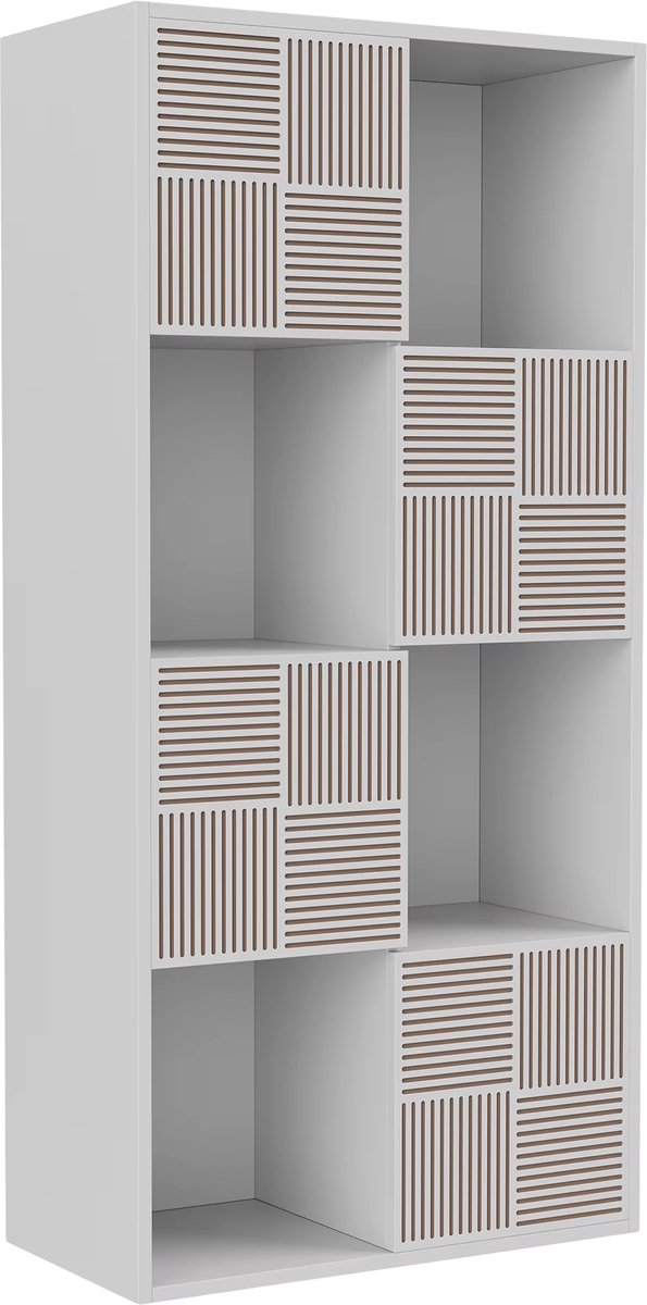Boekenkast Boekenplank 125x60 cm – Modulair met Rasterverbinding & Speelgoedopbergkast