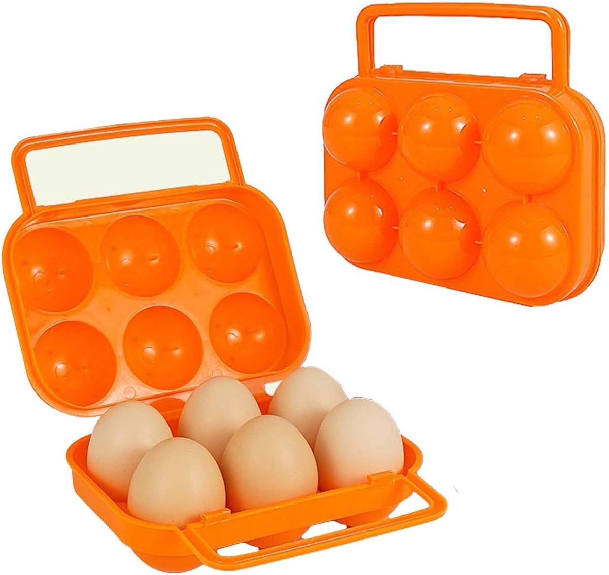 SnelShoppen - Plastic Eiersdoos voor 6 Eieren - Draagbare Eieren Reisdoos - Duurzaam en Veilig voor Koken en Kamperen