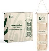 GREEN FADEL Zeep Organizer - 3 Vakken voor Aleppo Zeep, Luxury Zeep, Shampoo Bars & Alle Vaste Zepen - Natuurlijk Katoen - Plasticvrij verpakt