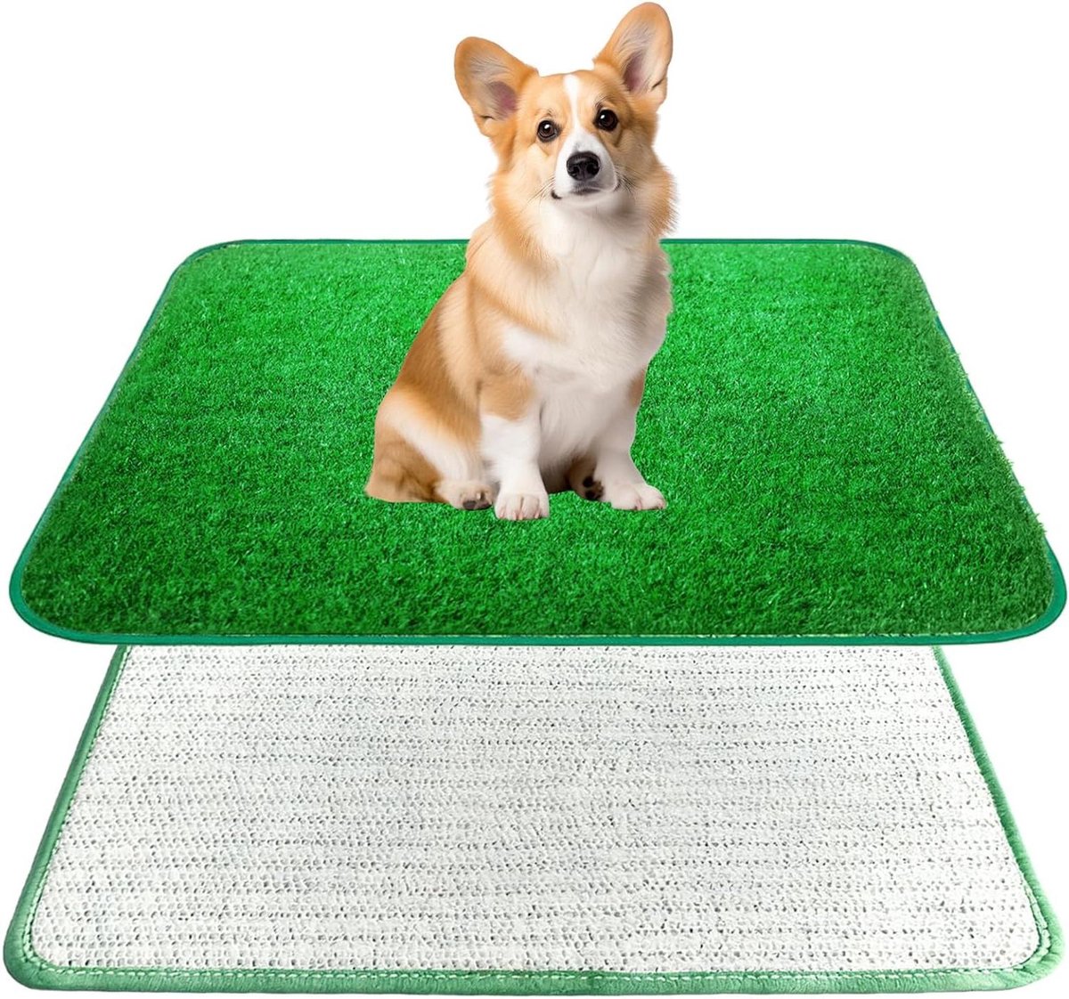 Hondentoilet - Puppyplasbak - Zindelijkheidstraining - Wasbaar kunstgras - 71 x 46 cm - Groen