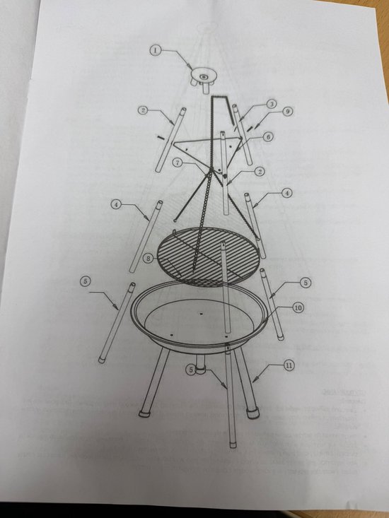 Gotel GARDEN GRILL WITH CAMPFIRE TRIPOD + FIREPELLER — afbeelding 2