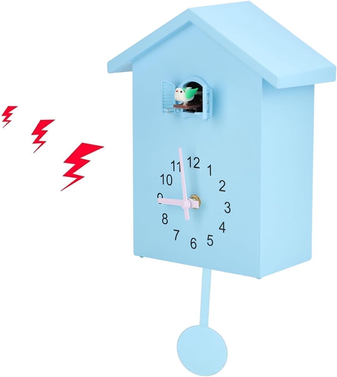 SnelShoppen - Moderne Koekoeksklok, Vogelhuis Wandklok, Blauwe Koekoeksklok voor Thuis, Kleine Vogeluurklok voor Woonkamer, Keuken en Kantoor Decorati