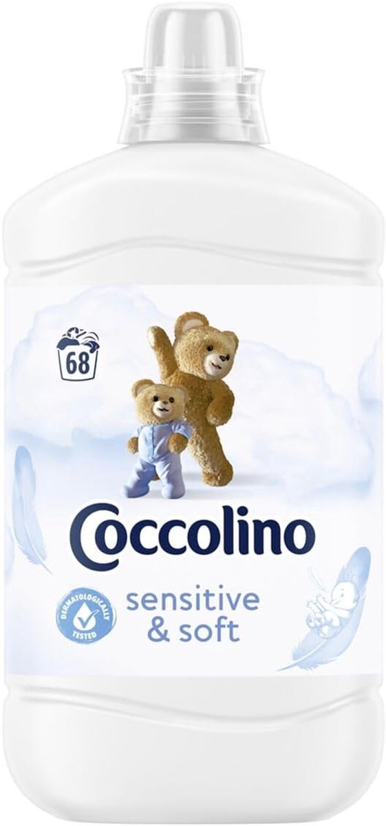 SnelShoppen - Coccolino Wasverzachter voor Delicate Was, Zeer Aromatisch en Fris, 1,7 Liter, Ideaal voor Kleding, Bedlinnen en Meer