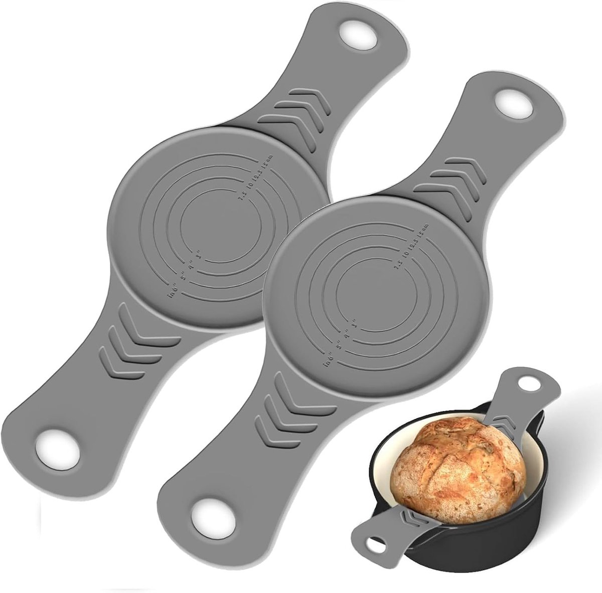 Siliconen Bakmat Set - Rood - 2 Stuks - Hittebestendige Broodlussen met Handgrepen - Voor Hobby- en Professionele Bakkers