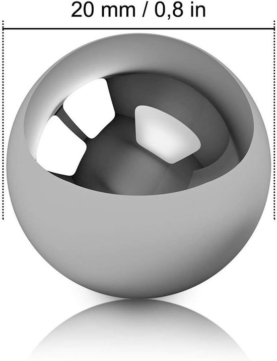 Allecta - Roestvrij stalen kogel 20 mm diameter - Set van 6 stuks met polijsteffect van Allecta — afbeelding 5