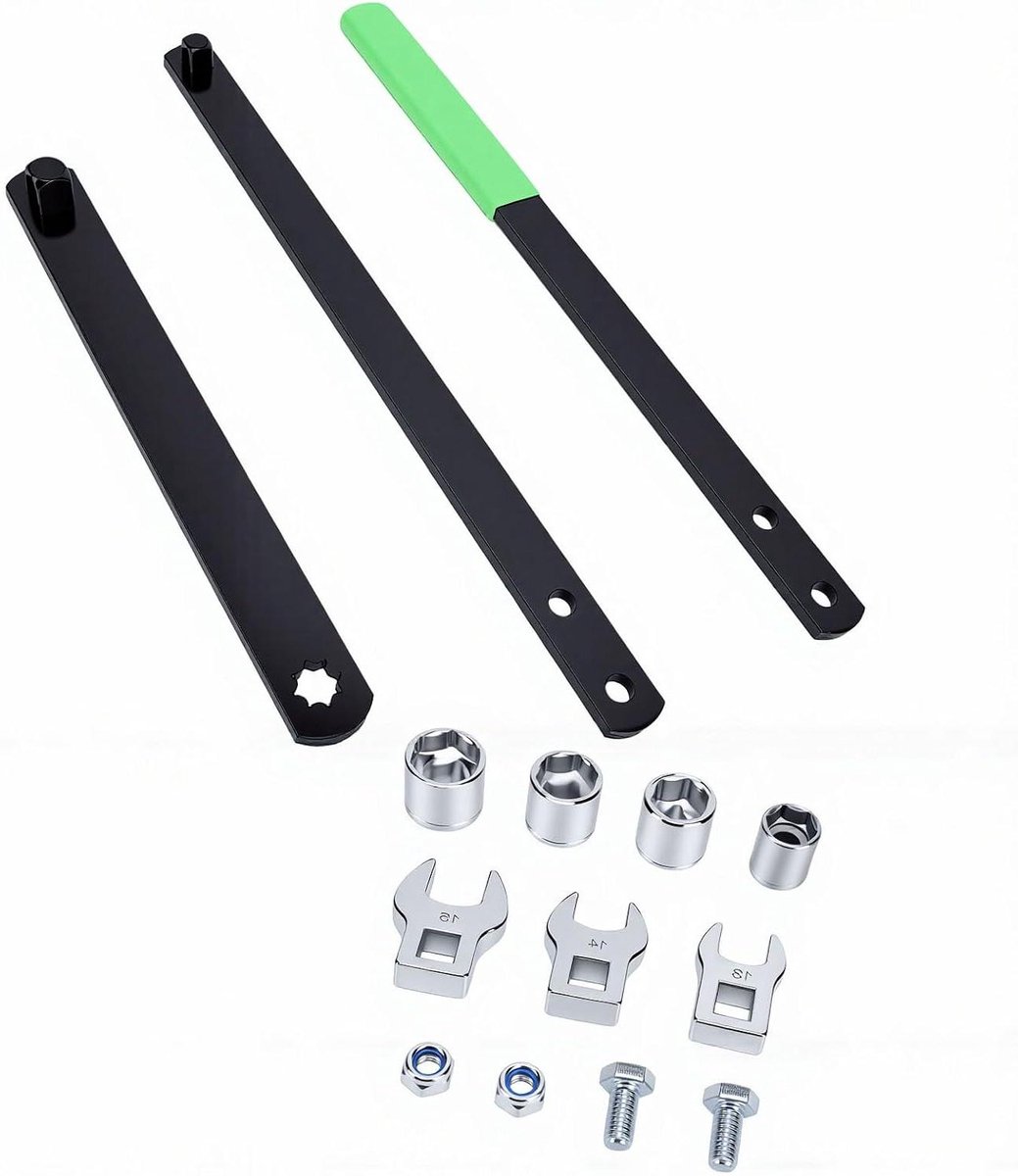 Riemspanner Gereedschapsset - Serpentine Belt Tool - Motoronderhoud - Compact Ontwerp - 6-delig - Zwart