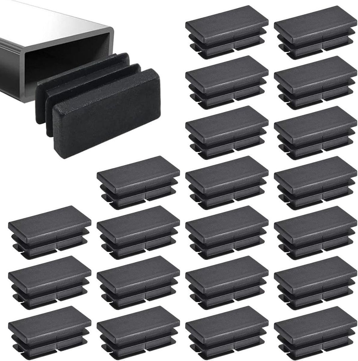 Slat Stops 21 x 20 mm van Hoogwaardige Polyethyleen voor Meubels, Tafels, Stoelen en Planken, Zwart
