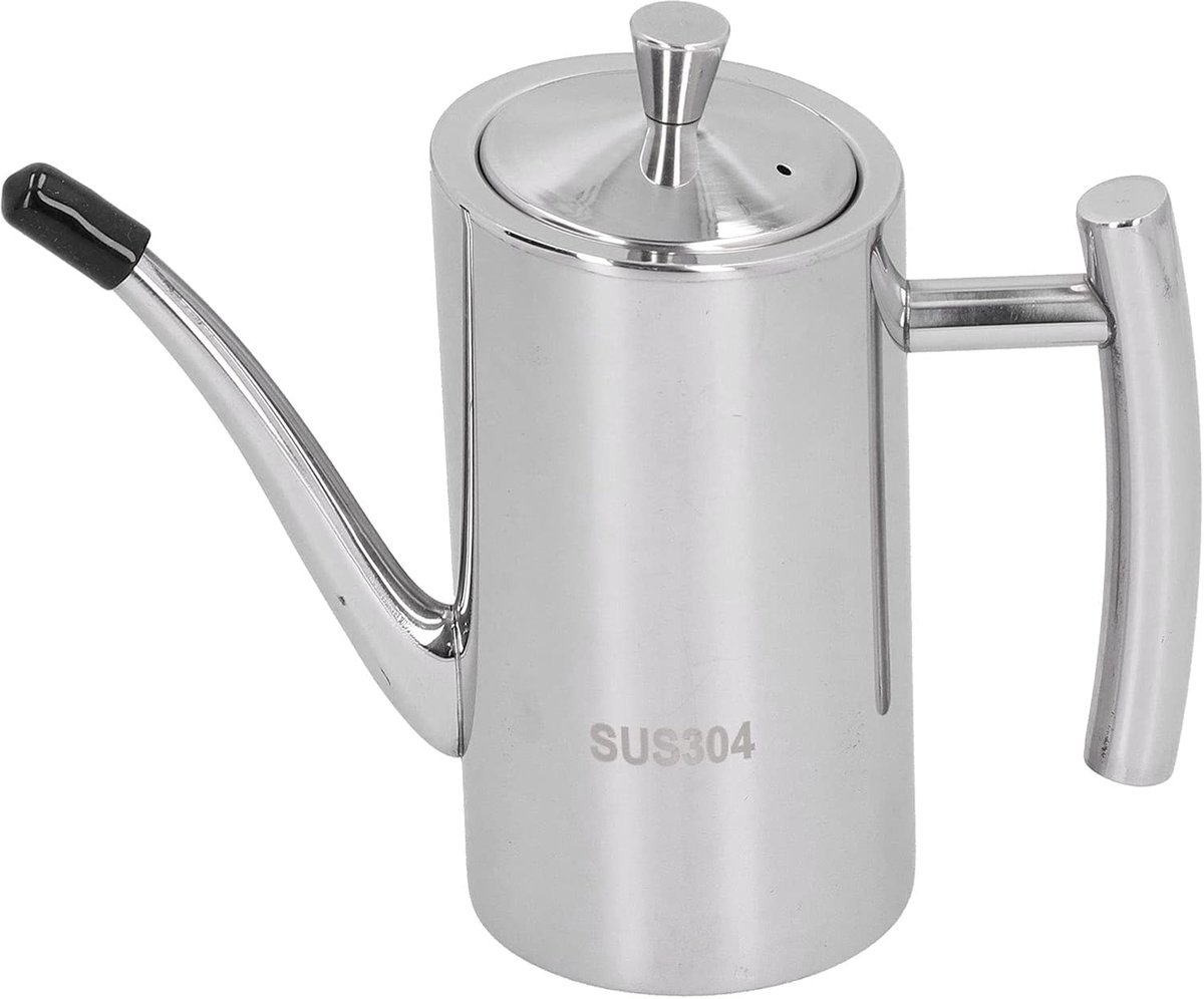 SnelShoppen - 304 RVS Lekvrije Oliepot Azijn/Saus Dispenser met Lange Tuit Oliecontainer voor Koken en Bakken, Duurzaam en Hittebestendig