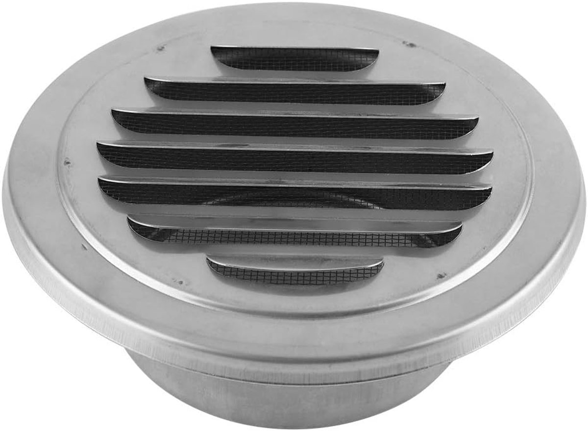SnelShoppen - Ronde RVS Wandventilator Afvoer Grille Ventilatie Deksel Roestvrij Staal Insecten- en Stofdicht - Voor Binnen en Buitengebruik