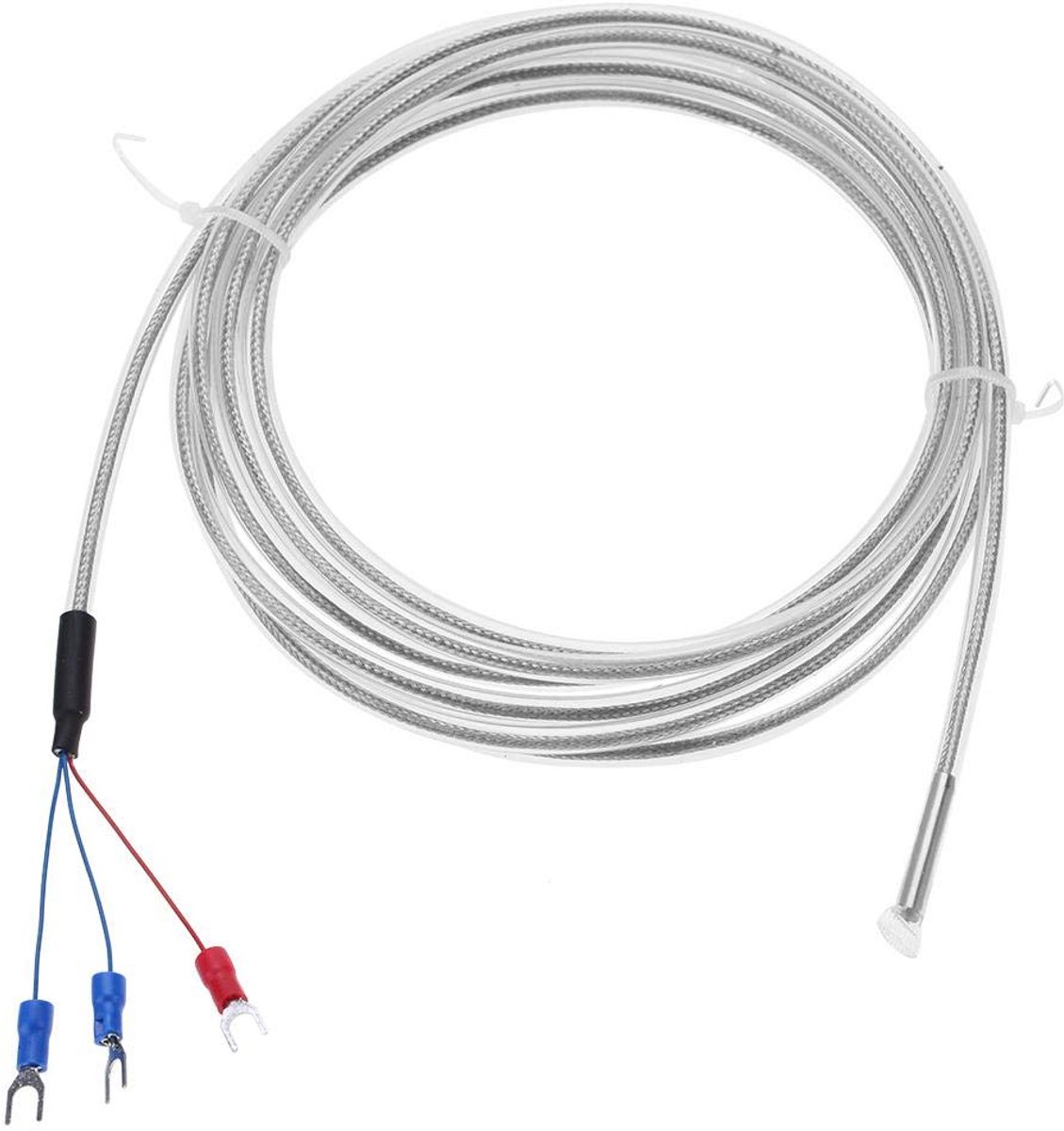 SnelShoppen - Walfront PT100 Temperatuursensor 5m - 3 Draad, Corrosiebestendig, Waterdicht, Alkali Bestendig (0 - 200 °C)