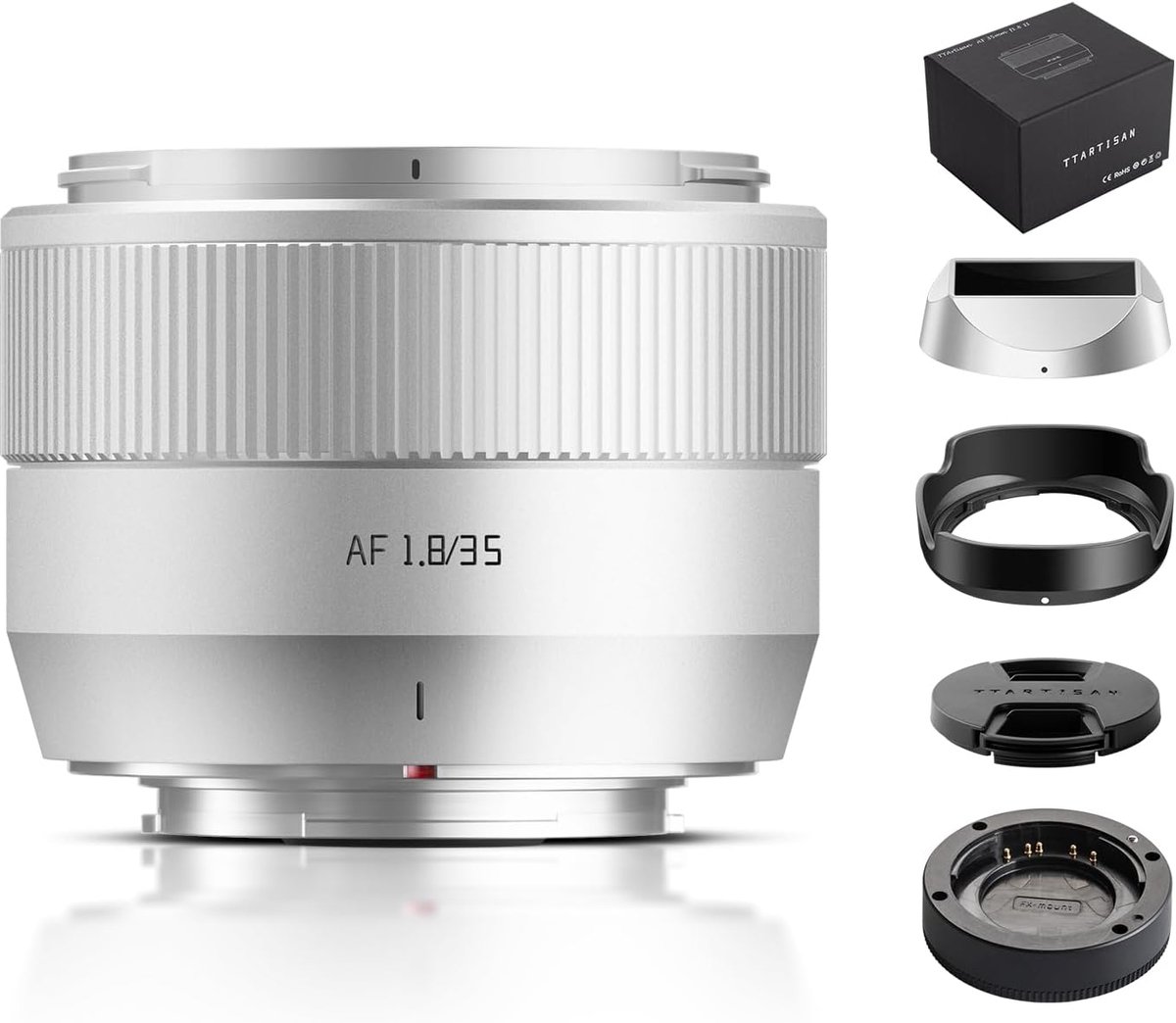 SnelShoppen - 35mm F1.8 II Autofocus Lens voor Fuji X-Mount - Compact APS-C Portretlens - Zilver - Ideaal voor Landschappen en Portretten