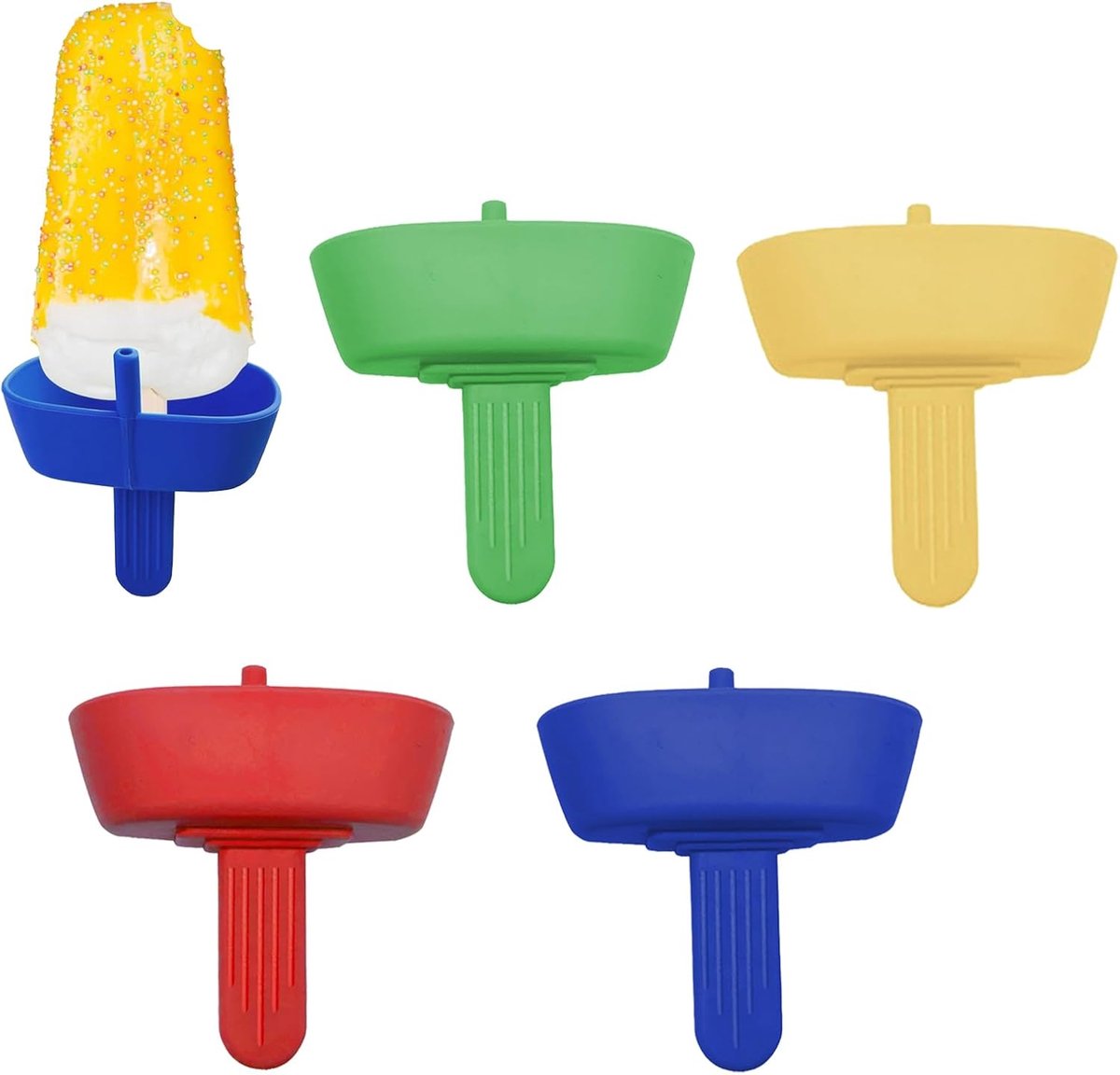 SnelShoppen - Set van 4 Herbruikbare BPA Vrije IJscontainers voor Kinderen met Rietje en Druppelbescherming, Ideaal voor Fruitpuree en Borstvoeding