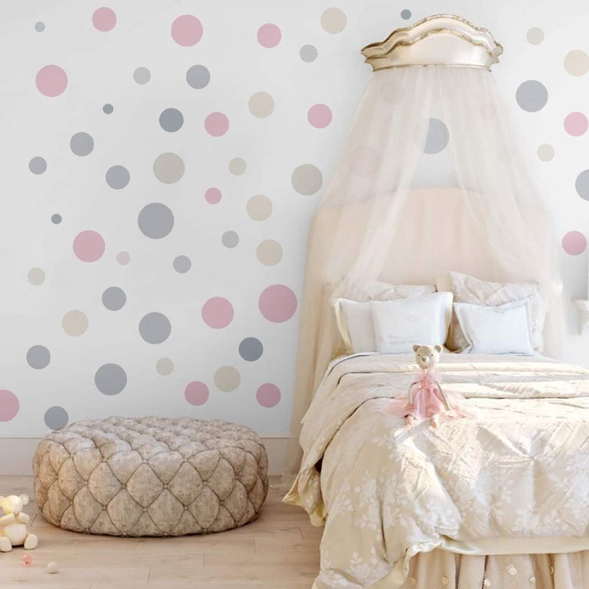 SnelShoppen - Polka Dot Muurstickers voor Kinderen - Kleurvolle Wanddecoratie - Vinyl Decals - 117 Stuks - Geschikt voor Meisjes Slaapkamer en Kinderk