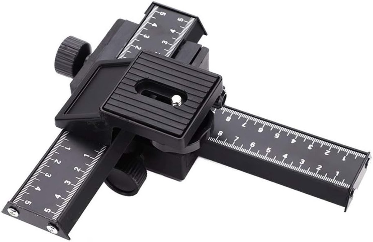 Macro focus rail 4-weg - aluminiumlegering - universele 1/4 inch montageschroef - voor digitale SLR camera's - ShopVlot