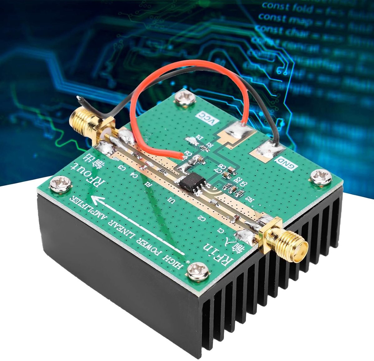 SnelShoppen - RF Vermogen Versterker met Koellichaam PCB + Aluminium Legering, Duurzaam en Betrouwbaar, Ideaal voor Audio Toepassingen