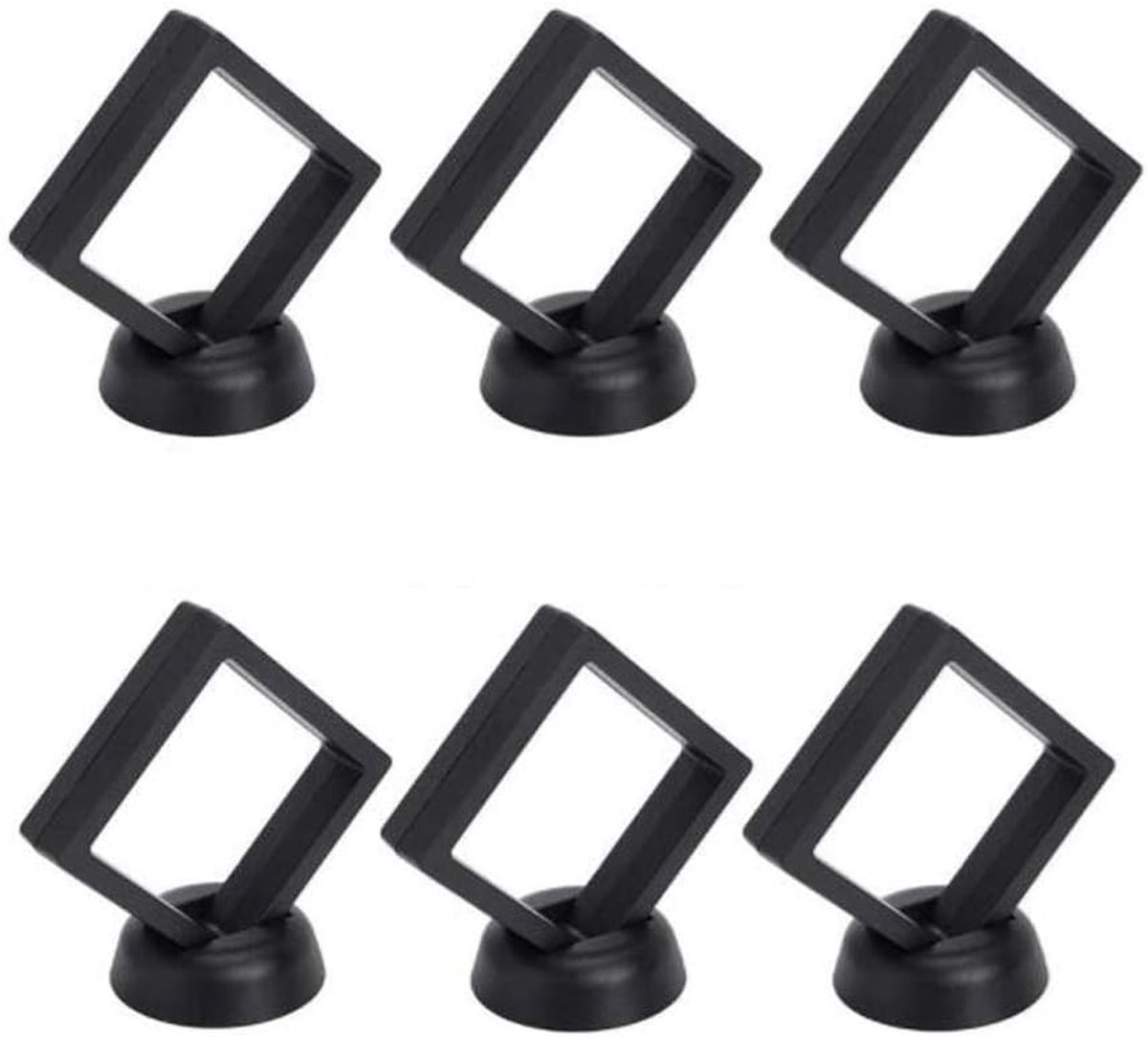 SnelShoppen - 6Stuks 3D Zwevende Fotolijsten Display Houder voor Medailles, Antieke en Uitdaging Munten (9 x 9cm)