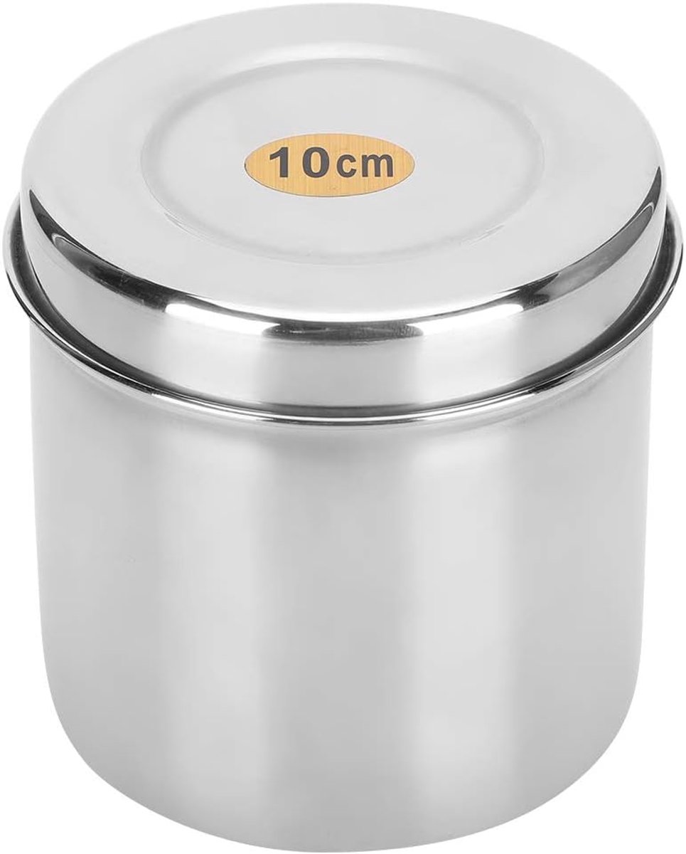 SnelShoppen - Katoenen Bal Pot, RVS Katoenbal Pot met Deksel, Mesh Opbergcontainer voor Katoenen Wattenstaafjes, Organizer voor Thuis en Ziekenhuis