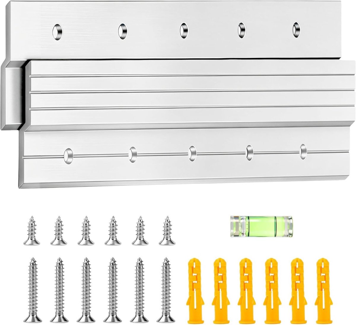 SnelShoppen - 1 Paar Z-Klemmen, Z Klemmen voor Ophangen, Hoog Laadvermogen 36 kg, 30 cm Aluminium Profiel, Compleet Set voor Spiegels, Heavy Frames, H