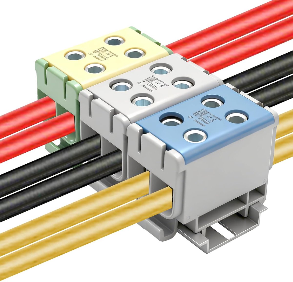 SnelShoppen - CTRICALVER DIN Rail Aansluitblok 145A AC800V/DC1000V, Hoofdinvoer Multi-Out Splitter Verdeeldoos voor Industriële Automatisering, Zonne-