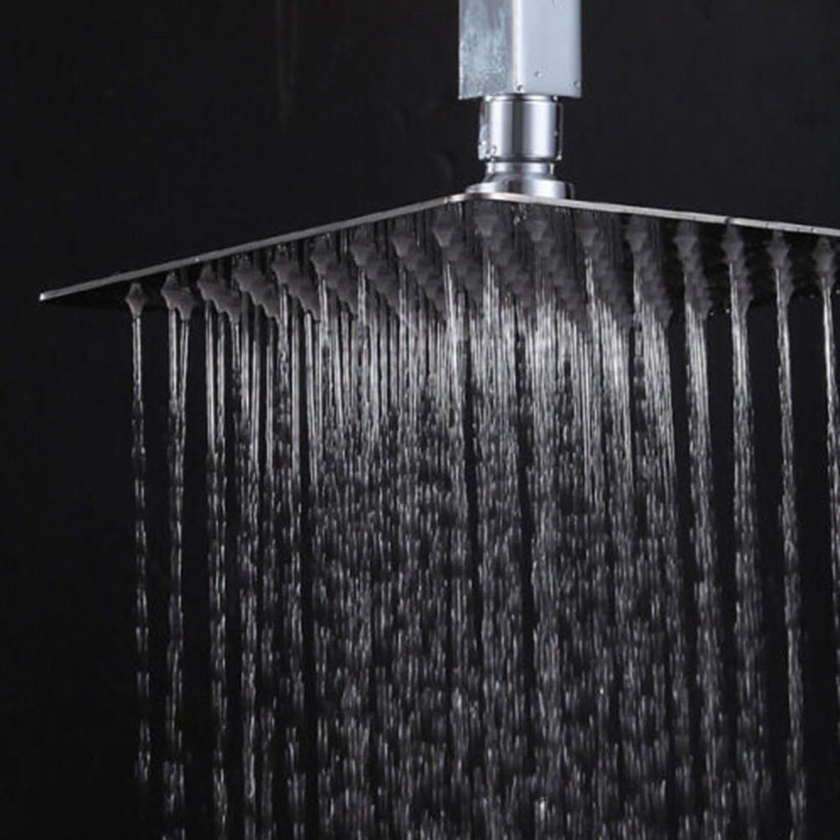 SnelShoppen - 8 Inch RVS Regen Douchekop Ultra Dun Waterval Douchekop Vierkant Met Uitstekende Dekking Voor Ontspannende Douches