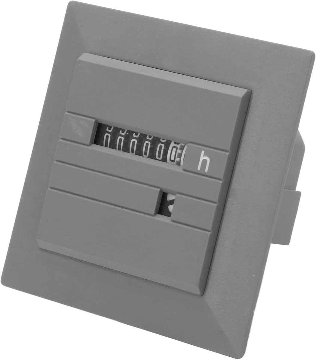 SnelShoppen - Digitale Urenteller Timer met Vaste Gesp voor Industrie 220VAC, Breed Timingbereik tot 99999,99 Uur, Compact en Lichtgewicht, Eenvoudige