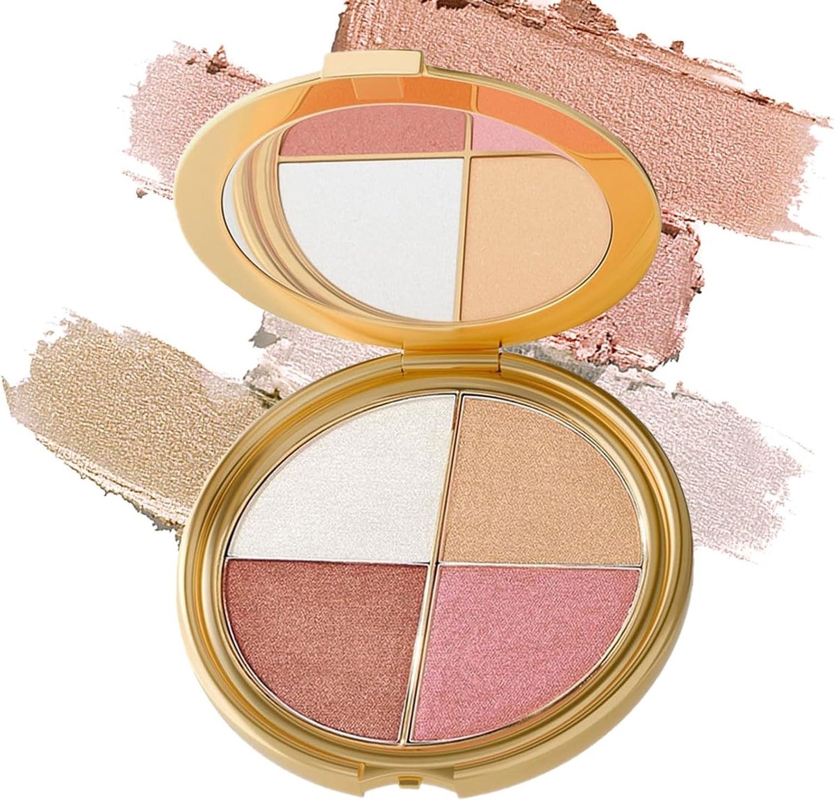 Multifunctionele Oog- en Wangenpalet voor Make-up, Oogschaduw, Highlighter en Contourpoeder voor een Natuurlijke Glans op het Gezicht