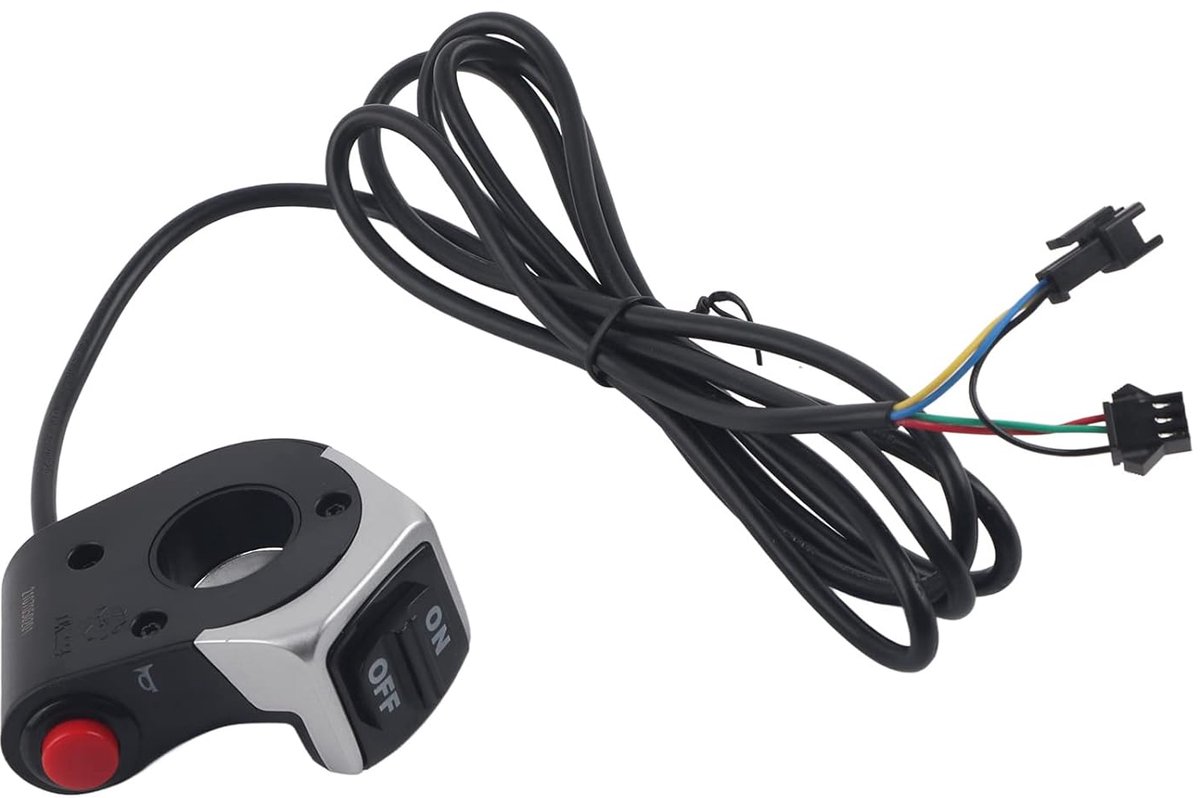 SnelShoppen - Elektrische Fiets Schakelaar, 2-in-1 Handvat Licht Schakelaar, Toeter, Aan/Uit Schakelaar voor E-Bike, Scooter, Mountainbike, Wegfiets