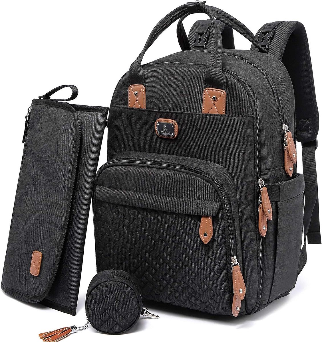 Babyverzorging Rugzak - Luier Tas - Onderweg Luiers - Inclusief Mat - 42 x 30 cm - Zwart