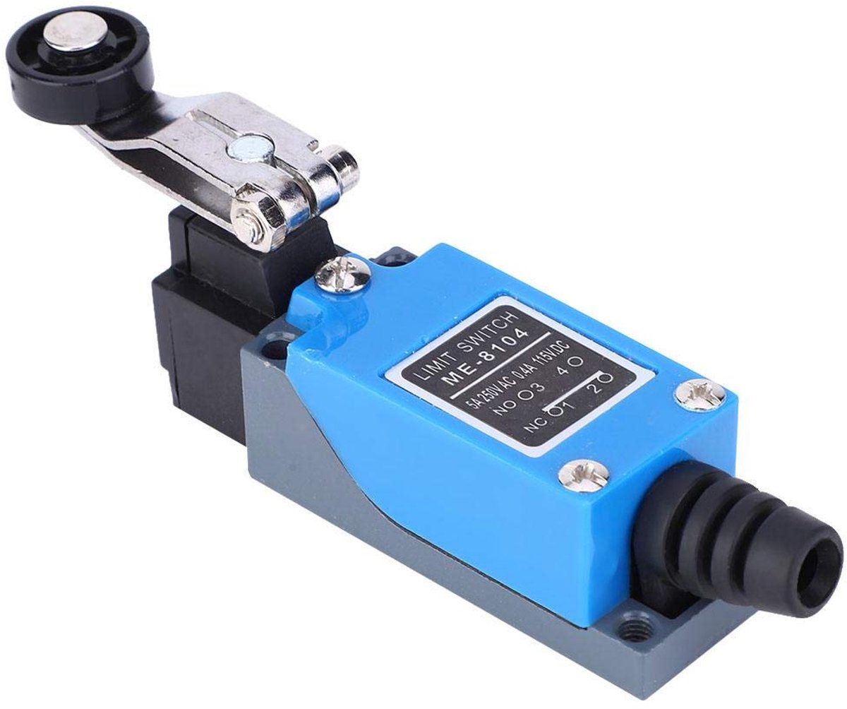 SnelShoppen - Betrouwbare en Duurzame Terminal Schakelaar Micro Schakelaar ME-8104 250V AC/115V DC Verstelbare Rollen Hefboom 12x4x2.8cm