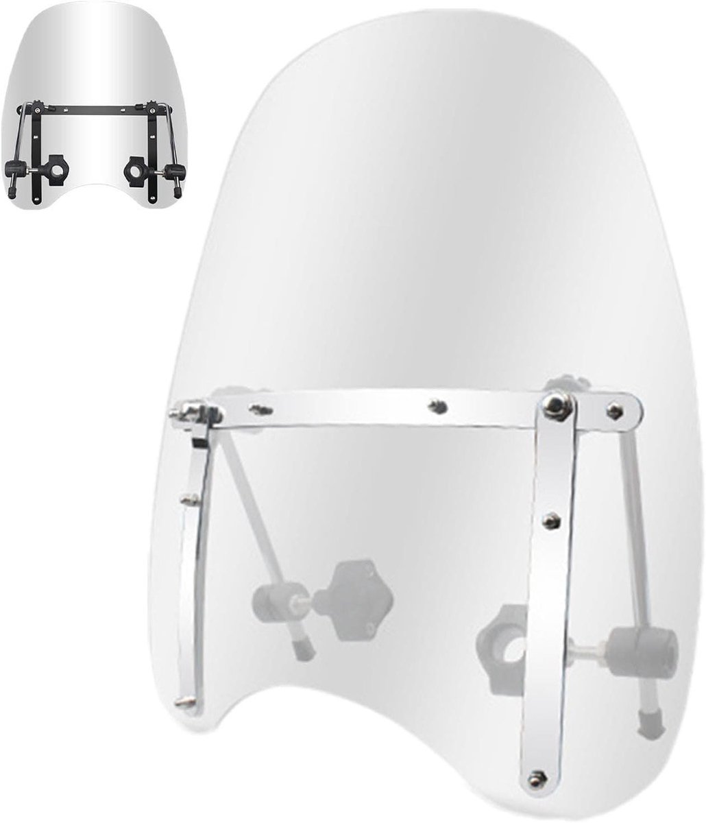 Motorcycle Windshield - Scooter Wind Deflector - Veilige Rit - Transparant Ontwerp - 46 x 41 cm - Transparant