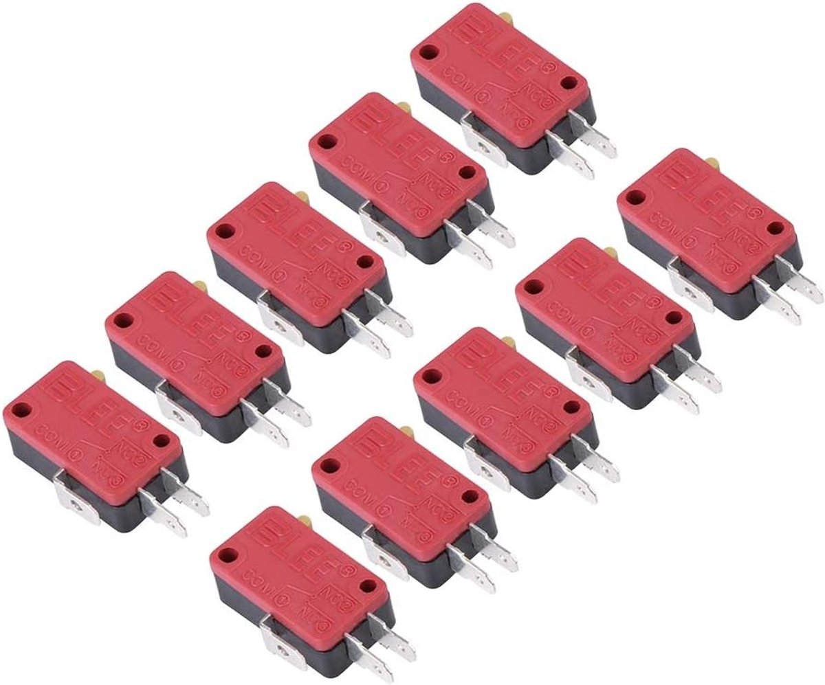 SnelShoppen - 10 Stuks Rode Micro Switch Drukknop Vervangingen voor Spellen - Betrouwbare en Veilige Arcade Knoppen met Hoge Gevoeligheid - Perfect vo