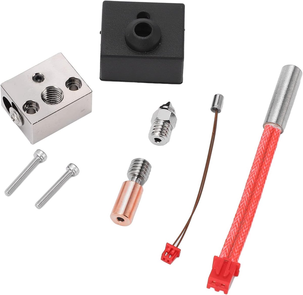 SnelShoppen - Hot Kit voor 3D Printer 24V 40W met Verwarmingsblok, Extruder, 0.4mm Nozzles voor CR10 Smart Pro, Ender 3 S1, Compatibel met Diverse Mat