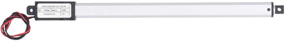 SnelShoppen - 12V Elektrische Lineaire Actuator met IPX4 Bescherming, 200mm Actuator voor Tuin, Keuken en Diverse Toepassingen