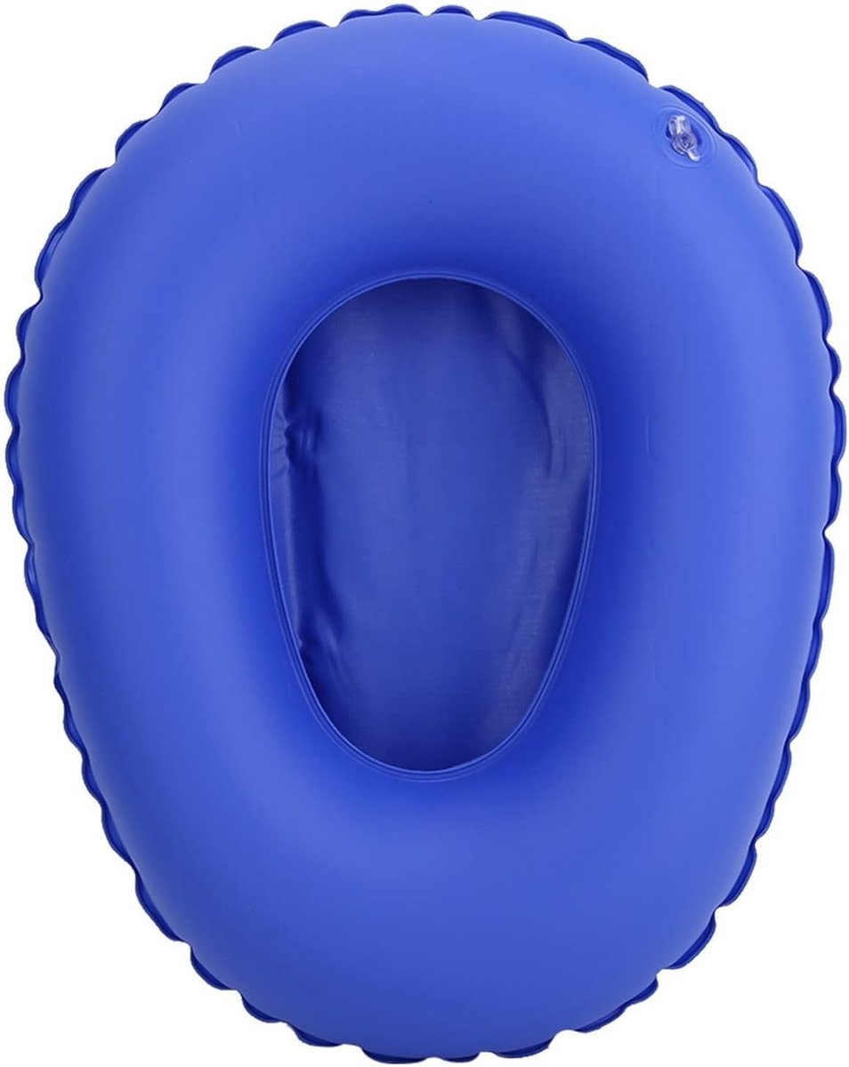 SnelShoppen - Opblaasbare Bedpan voor Oudere Mannen, Multifunctionele Toiletoplossing, Wasbare Anti-Decubitus, Blauw, Geschikt voor Bedlegerige Person